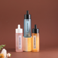 Flacon compte-gouttes en verre ambré rose mat de luxe personnalisé de 30 ml, 90 ml, 60 ml pour huile essentielle, sérum, parfum, emballage cosmétique