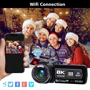 Support WIFI Best Slim Logo Video Cameras 8K Professional Digital Dslr 4K 8K Video Camera For Live Streaming