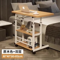 Braket Logam Sederhana, Meja Laptop yang Dapat Dipindahkan dan Disesuaikan, Meja Samping Sofa