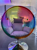 Chaise à balançoire suspendue en acrylique, chaise ronde transparente à bulles rotatives pour salon, offre spéciale