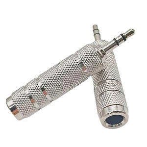 Adaptador de audio estéreo de 3,5 mm a 6,35 mm, conector metálico para guitarras, pianos, instrumentos musicales YY-1081, chapado en níquel - Product Image 3