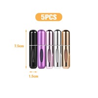 Flacon Pulvérisateur Cosmétique de Voyage Rechargeable et Recyclable 5 ml, Mini Vaporisateur de Parfum Portable en Cuir de Luxe