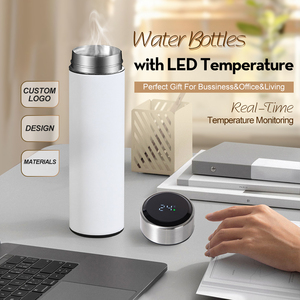 Bouteille d'eau intelligente en acier inoxydable avec affichage LED de la température, 17 oz, isolation sous vide, revêtement caoutchouc, offre spéciale - Product Image 3