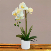 Fleurs d'orchidées papillon artificielles réalistes à 7 têtes, décoration pour Thanksgiving et la Saint-Valentin, plante d'intérieur, vente en gros, taille personnalisée