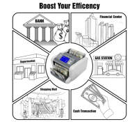 Compteur de billets P80 1 CIS avec détecteur de devises et batterie, machine à compter l'argent, compteur de billets USD EUR GBP