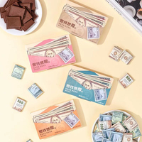 Chocolat noir solide en forme de billet de banque, emballage individuel, snacks, bonbons, vente en gros