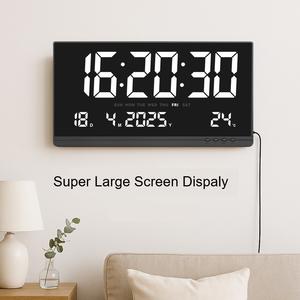 Horloge numérique moderne à affichage LED <span class=keywords><strong>de</strong></span> grande taille pour la température intérieure, <span class=keywords><strong>calendrier</strong></span> électronique grand format pour la maison, le bureau, le salon, décoration murale - Product Image 6