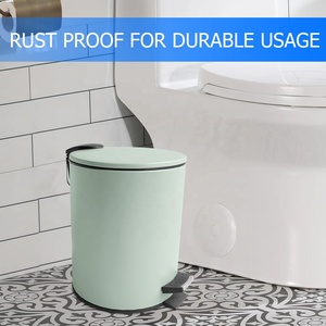 Poubelle ronde en métal en acier inoxydable avec fonctionnement à pédale pour l'élimination des déchets sanitaires - Product Image 2