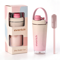 Bouteille shaker sport isotherme en acier inoxydable 20 oz, gourde de sport avec compartiment inférieur, logo personnalisé, colorée et réutilisable