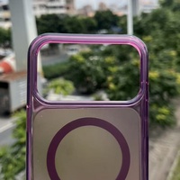 Étui magnétique mat en TPU avec bouton IA pour 18, coque rigide rouge cerise et bords souples pour 18 Pro Max