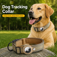 Collier pour chien réfléchissant AirTag en nylon réglable, support de suivi anti-perte, collier de sécurité rembourré pour la promenade des animaux