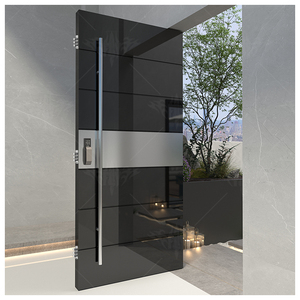 Mỹ cao đánh bóng kim loại bên ngoài cửa độ bóng cao an ninh phía trước <span class=keywords><strong>pivot</strong></span> cửa màu đen cao an ninh bên ngoài cửa - Product Image 3