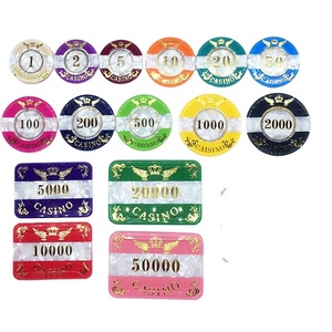 Juego de fichas de póker acrílicas Texas Hold'em con logotipo personalizado de corona, juego de mesa de Casino, monedas simbólicas - Product Image 3