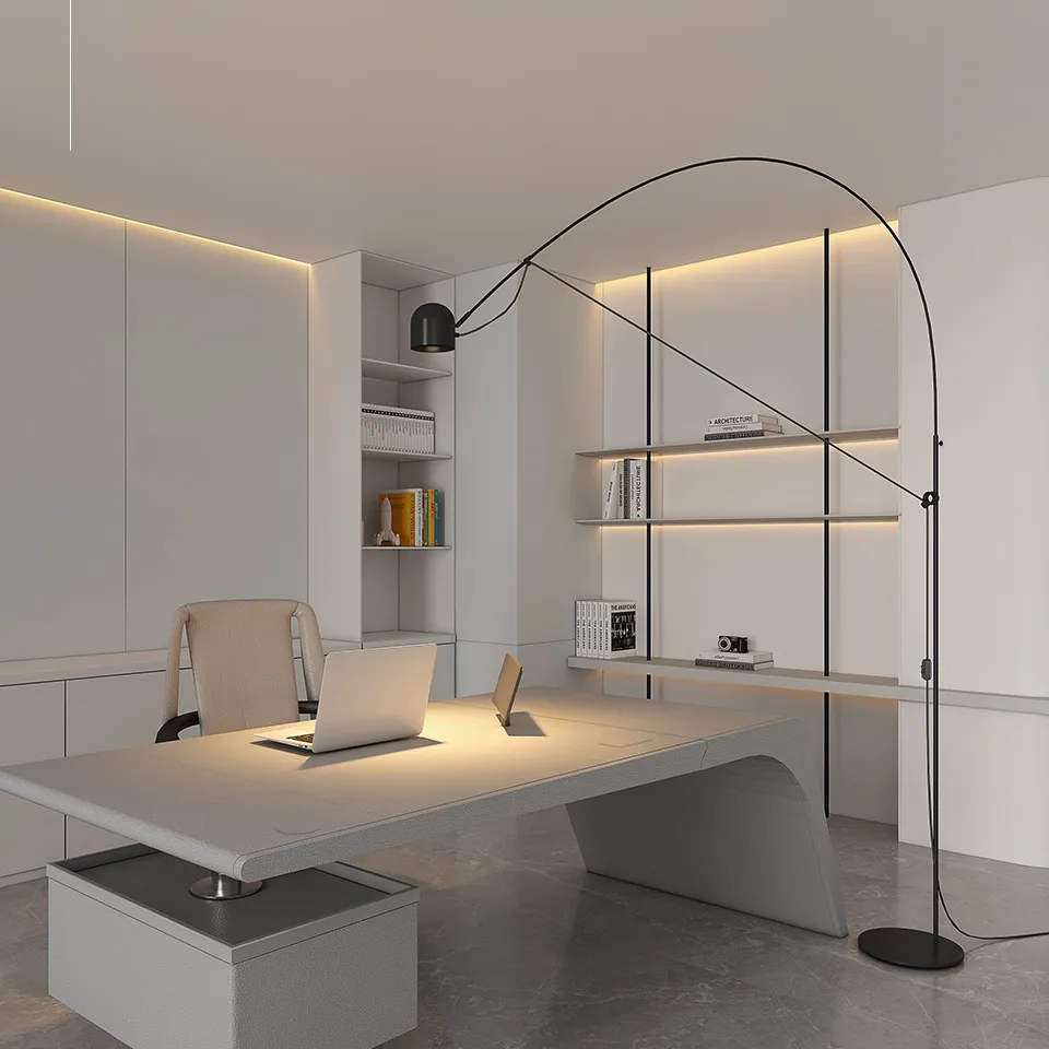 Aisilan italian modern minimalist large huge metal arch reading standing floor lamp for living room decor