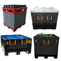 Grande boîte à palettes pliable en plastique pour l'agriculture Caisses à fruits en plastique Boîte à palettes pliable en plastique pour le chiffre d'affaires