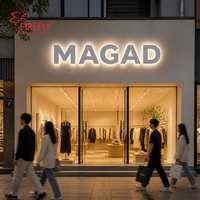 Letras 3D Personalizadas con Retroiluminación LED, Letrero de Acero Inoxidable con Halo Luminoso, Letrero Comercial para Tienda o Negocio