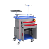Chariot médical de médecine d'urgence d'anesthésie de porte double d'ABS d'hôpital SKR051-ET750
