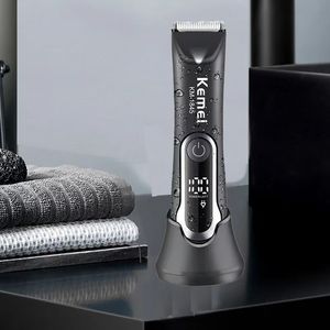 Tondeuse corporelle <span class=keywords><strong>Kemei</strong></span> KM-1845 pour hommes et femmes, lame en céramique, tondeuse à cheveux IPX7, tondeuse pour l'aine, rasoir corporel, tondeuse pour bikini - Product Image 5