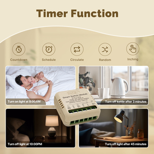 <span class=keywords><strong>MOES</strong></span> <span class=keywords><strong>TUYA</strong></span> 10A Mini module d'interrupteur mural intelligent WiFi 2 voies relais commande vocale - Product Image 4
