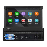 راديو سيارة 1 din يعمل بنظام التشغيل أندرويد, راديو سيارة 1 din مقاس 7 بوصة قابل للسحب شاشة لمس راديو تلقائي بنظام ملاحة gps فيديو للسيارة مع واي فاي