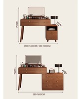 Ensemble de coiffeuse en bois avec éclairage LED et chaise de coiffeuse