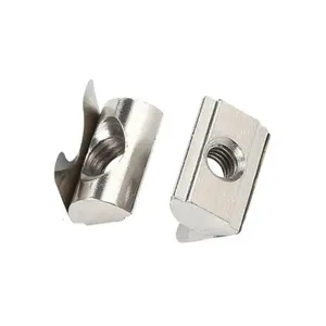 Lock Nuts Slot 8 Stainless Steel Drop-in Spring T-nut M6 M8 Sliding Lock T Slot Nut With Spring Leaf
