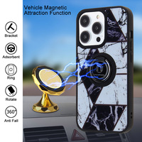 KINGSOUL Étui de téléphone antichoc en TPU+PC avec support magnétique de luxe en métal époxy, couleur personnalisée, compatible universel, fixation voiture