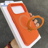 Étui officiel FineWoven avec anneau magnétique pour iPhone 16 15 Pro Max, vente en gros, étui de téléphone en cuir PU pour iPhone 17 18