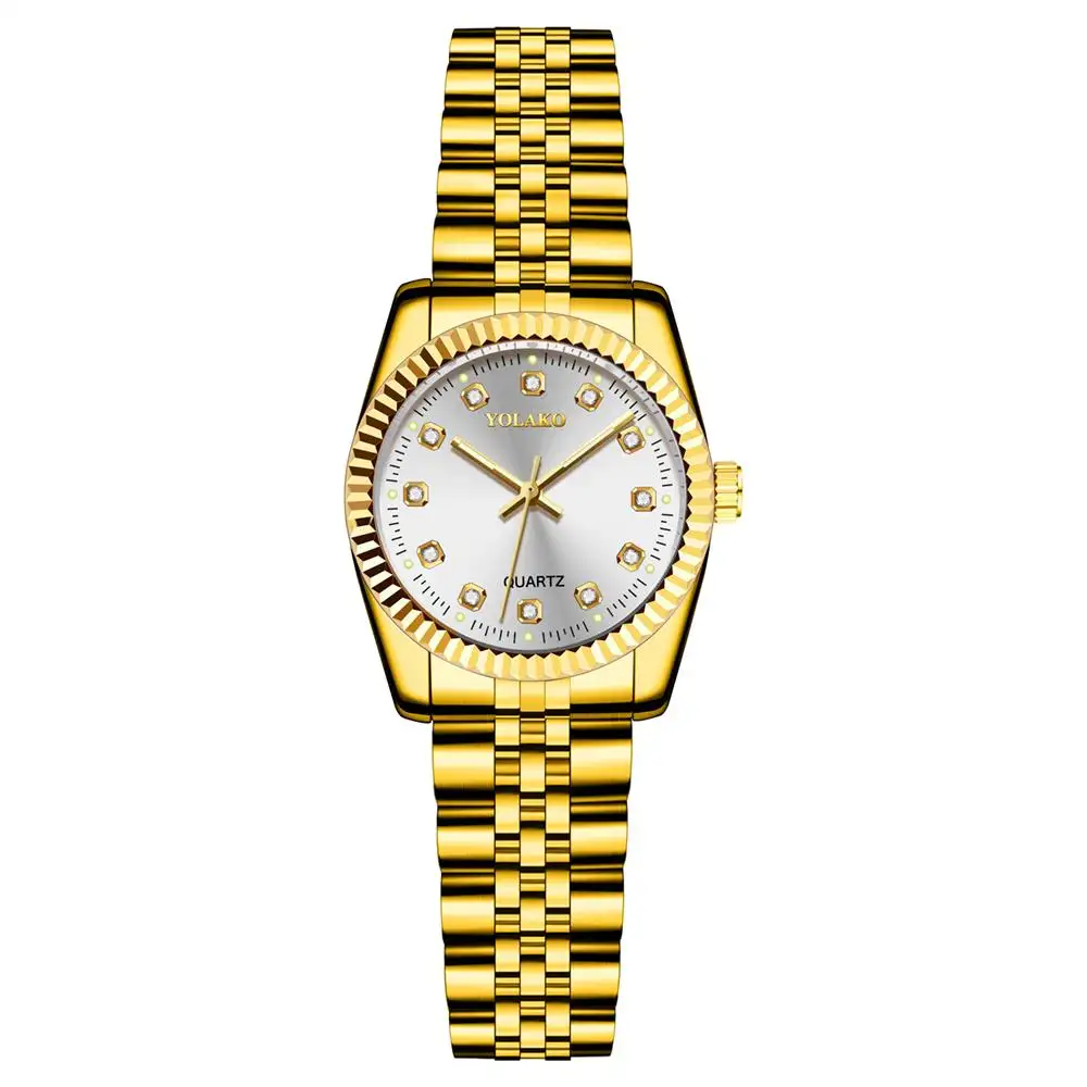 2022 Minimalist Fashion Diamond Ladies Wristwatches Stainless Steel Gold Female Quartz Watch Women