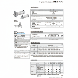 กระบอกลม MBBF40TF-40-HN นิวเมติก SMC - Product Image 1