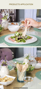 ชุดมีด3ชิ้นทำจากไม้ธรรมชาติแบบปรับแต่งได้ช้อนแบบหรูหราและกระดาษเช็ดปากแบบใช้แล้วทิ้ง - Product Image 2