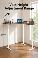 Bureau debout électrique ergonomique en L à triple moteur, stable, 3 niveaux, avec coin caché, hauteur réglable, pour poste de travail de bureau