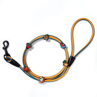 Laisse de chien de camping NOVIPET, laisse de chien en corde ronde en PVC imperméable avec de jolis charms en silicone 3D, laisses pour animaux de compagnie durables pour la randonnée en plein air