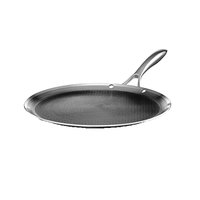 Wajan Crepe Pancake Anti Lengket Stainless Steel Sarang Lebah Bebas PFOA, Wajan Datar Induksi Anti Lengket, Tawa Dosa, Wajan Tortilla
