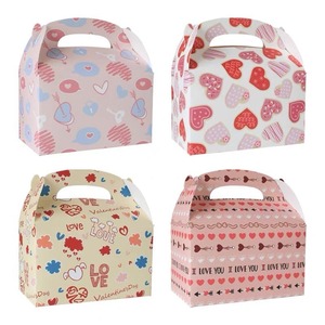 Valentine's Day Heart Print Gift <b>Boxes</b> with Handle for Candy Treat <b>Party</b> Favors - Product Image 5
