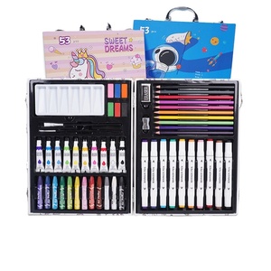 Ensemble de crayons de peinture pour enfants <span class=keywords><strong>YEKO</strong></span>, 53 pièces, fournitures artistiques, crayons de couleur, crayons à huile, boîte en bois, cadeau - Product Image 1