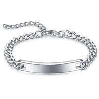 Bracelet chaîne en acier inoxydable pour femmes, bijoux avec gravure personnalisée à la main, avec largeur de 7MM, 1 pièce