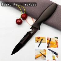 Ensemble de 5 couteaux de cuisine en acier inoxydable, couteau de chef, couteau à fruits, éplucheur, gadgets de cuisine pour la maison, noir