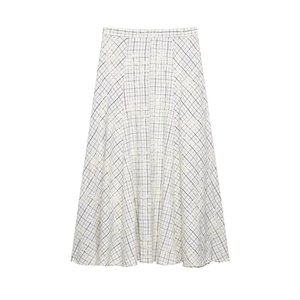 Completo coordinato due pezzi da <span class=keywords><strong>donna</strong></span> primavera 2026: camicetta a quadri con volant e gonna ricamata con fiocco, personalizzabile OEM/ODM da fabbrica di <span class=keywords><strong>abbigliamento</strong></span> cinese - Product Image 5