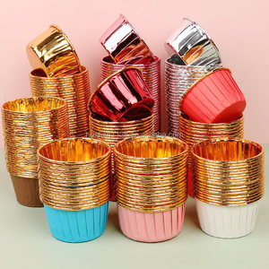Feuille d'aluminium Cupcake Muffin Liner Papier de cuisson jetable Ramekin Holders Little Pudding Cups for Cake Tools - Product Image 4