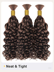 <span class=keywords><strong>Extensions</strong></span> de <span class=keywords><strong>cheveux</strong></span> humains en vrac à ondulations naturelles, effet mouillé, à tresser avec ruban adhésif, sans trame, ondulations profondes, toutes couleurs, sans pointes, lot en gros - Product Image 2