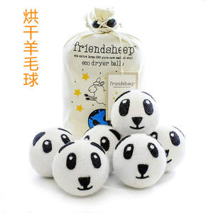 2024 nouveauté XL modèle 7cm marque privée <span class=keywords><strong>laine</strong></span> bio sèche boules <span class=keywords><strong>laine</strong></span> de nouvelle-zélande emballée dans un sac en coton de lavage de blanchisserie - Product Image 4