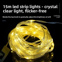 Nouvelle guirlande lumineuse ciel étoilé pour camping et jardin, lanterne LED en cristal rechargeable par USB
