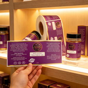 Etiqueta Cosmética Larga Personalizada de Color Morado, Adhesivo de Alta Resistencia, Impermeable, para Botellas de Maquillaje, Impresión de Logotipo de Marca Privada - Product Image 5