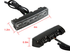 LED-06B màu xanh nhấp nháy 12V khẩn cấp <span class=keywords><strong>Strobe</strong></span> Lights <span class=keywords><strong>Ultra</strong></span> Slim boong Dash nướng cảnh báo đèn hiệu thận trọng nhấp nháy ánh sáng cho xe - Product Image 6