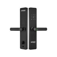 Serrure Électrique Intelligente KROVI G09 en Acier Noir avec Carte Mémoire pour Déverrouillage par Mot de Passe, Contrôle via Application Tuya/TTLOCK pour Porte de Classe C