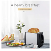 Grille-pain électrique automatique Sokany 700W à 2 tranches avec boîtier en aluminium, minuterie numérique et fonction pop-up, classe d'efficacité énergétique, idéal pour hôtels