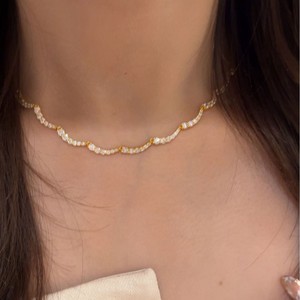 Sparkling Galaxy 925 Sterling <b>Silver</b> Diamond Set Water Ripple <b>Choker</b> Necklace Everyday Wear Leisure Geometric Style - Product Image 5