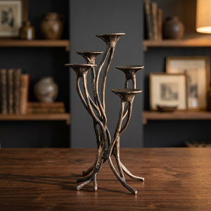 Candelabro artesanal de última generación con cinco brazos para decoración del hogar, portavelas de metal duradero - Product Image 2