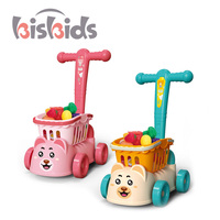 Chariot de courses Kiskids en plastique pour enfants, jouet de cuisine éducatif et amusant, fruits et légumes pour jeu d'imitation - Meilleure vente